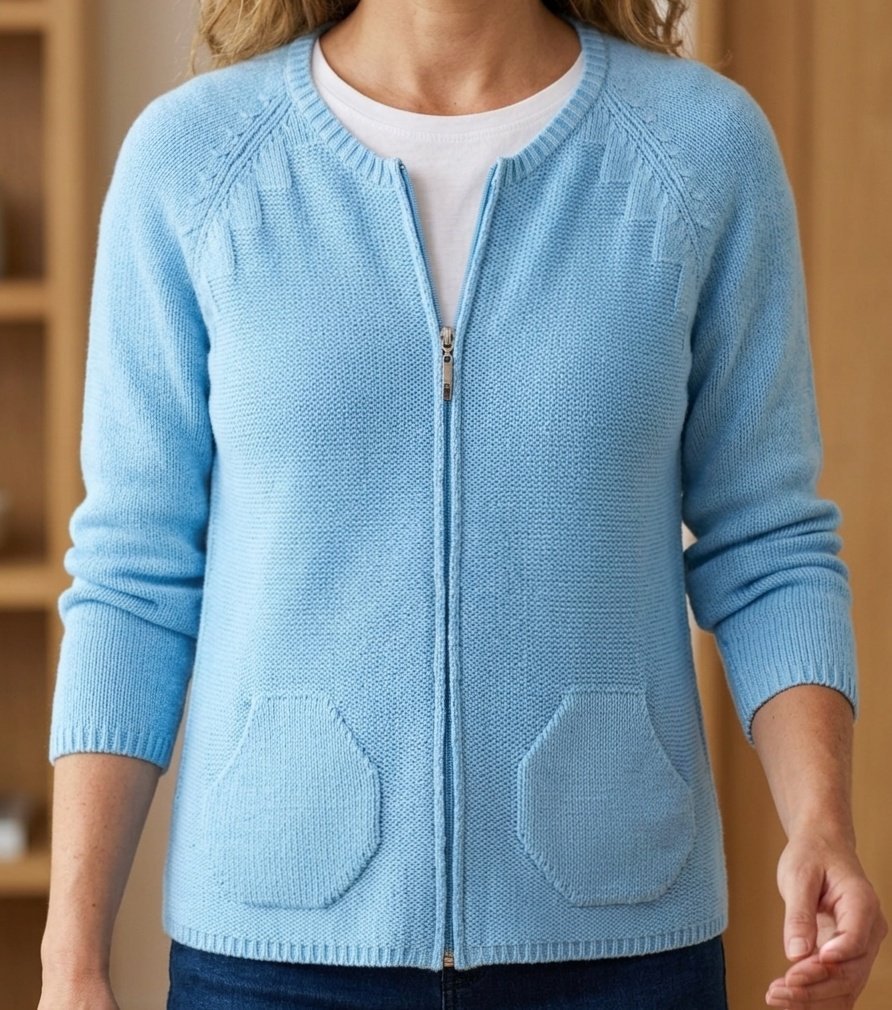 Gilet cardigan bleu ciel