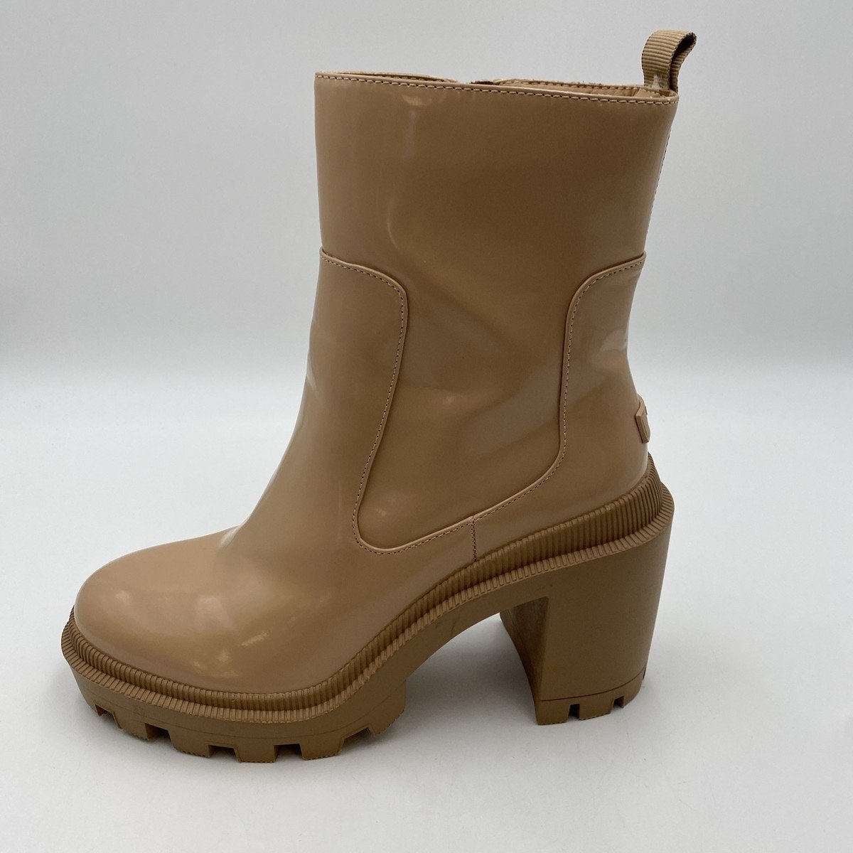 River Island Chunky Nude Heeled PVC Ankle Boots