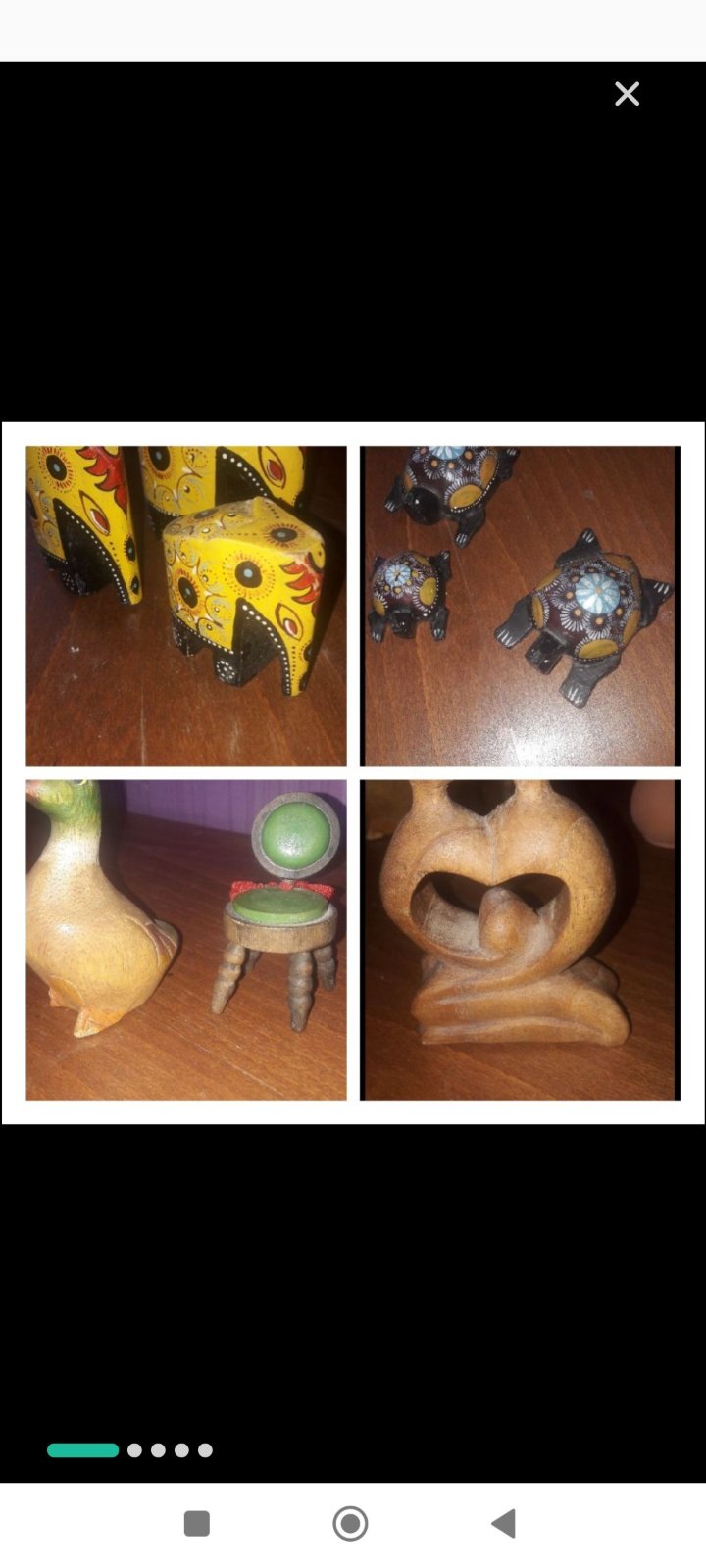 Un lot de 8 articles de décoration en bois et un canard en bois en cadeau 