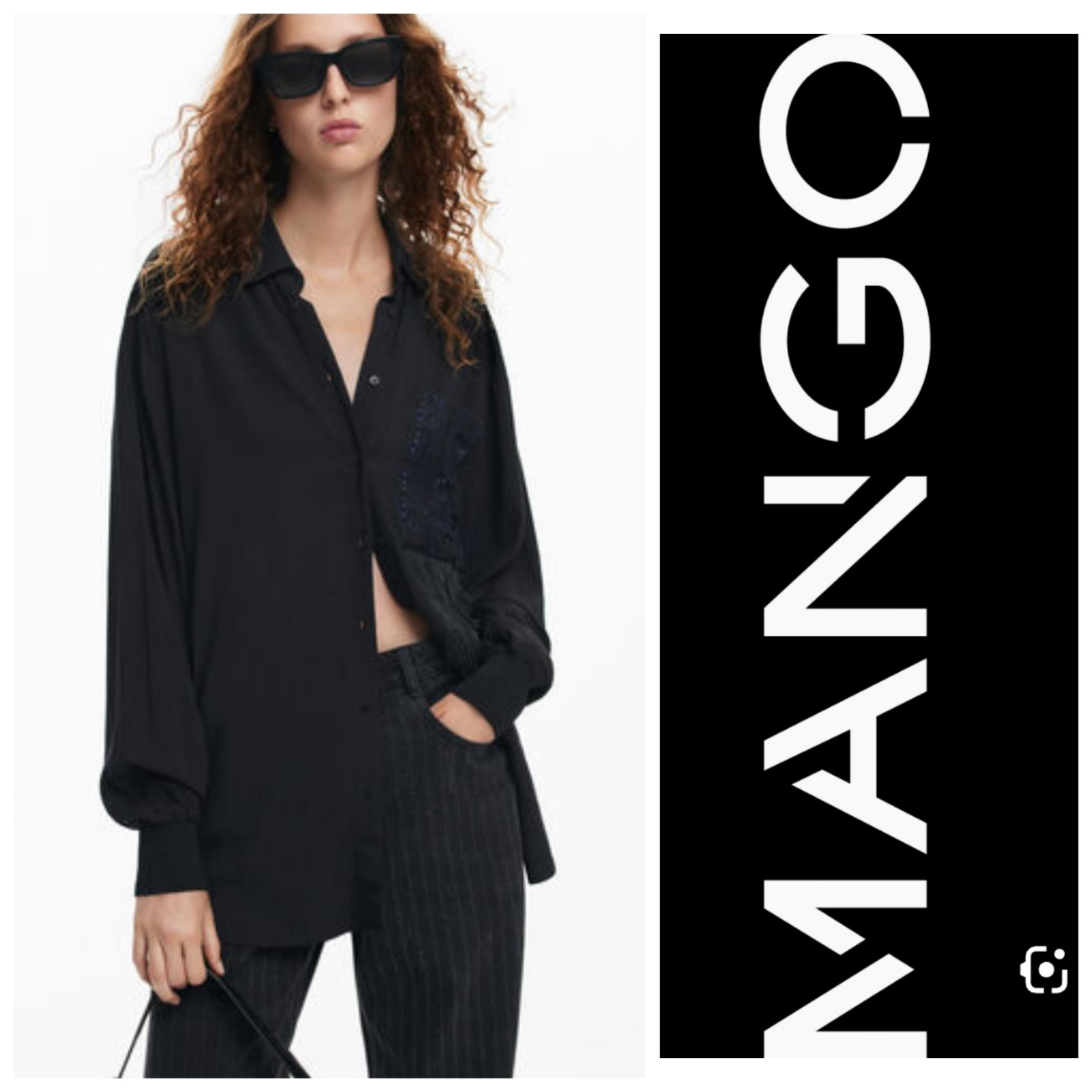 Chemise Mango asymétrique longueur 73 cm 