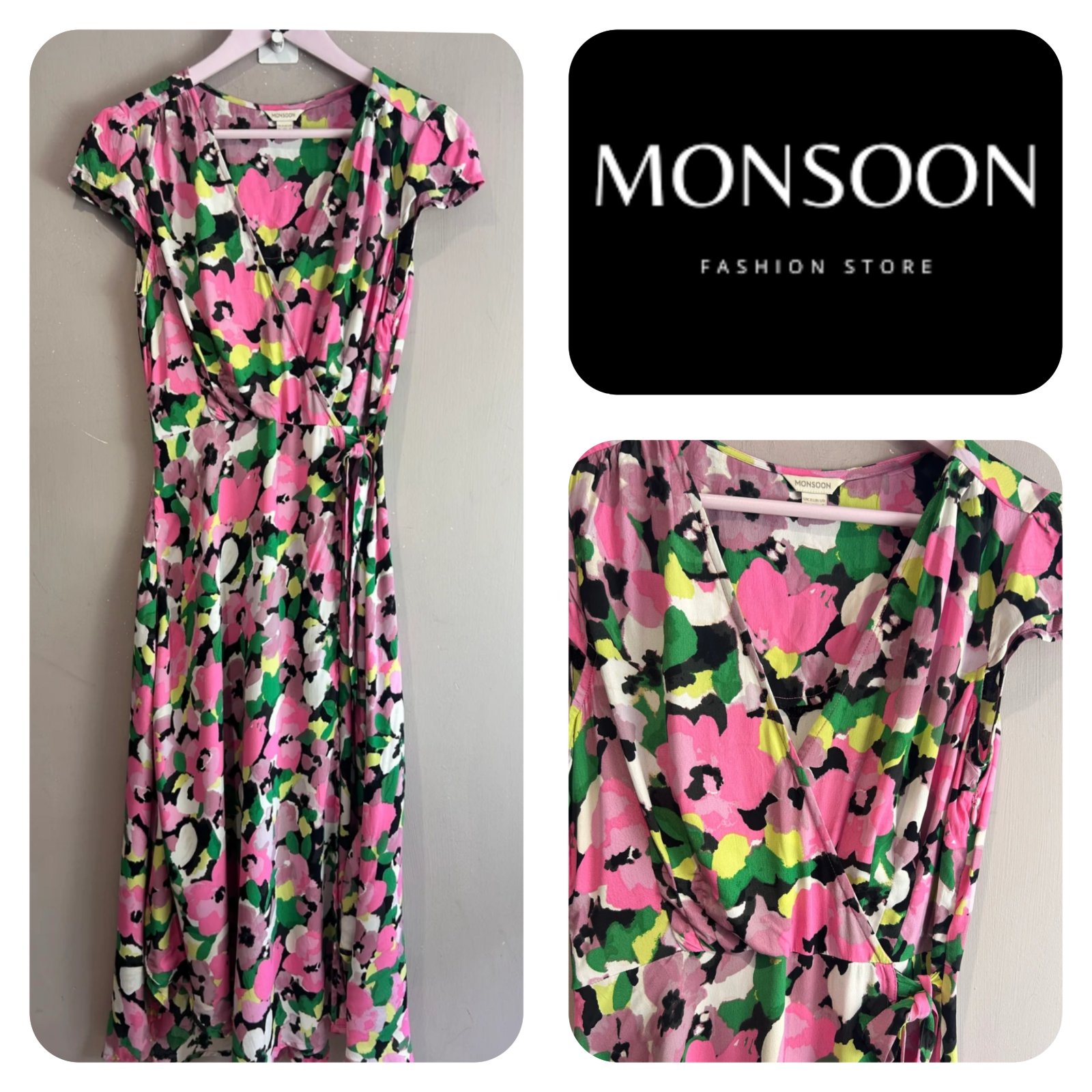 Une belle Monsoon coupe porte feuille fleurie tissu fluide très chic 