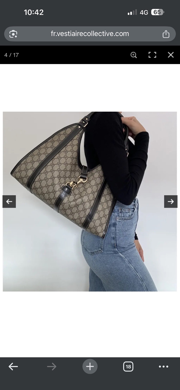 Sac à main Gucci modèle jackie vintage