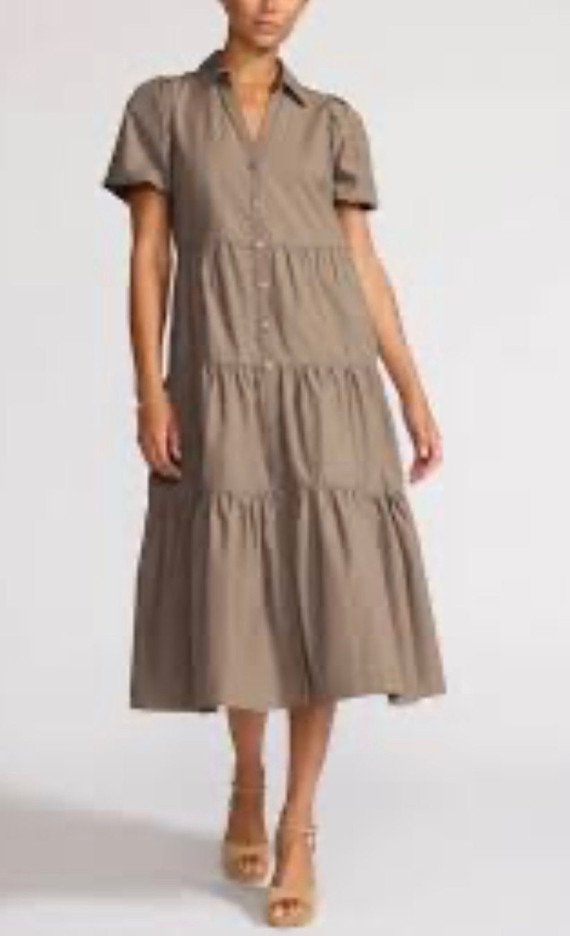 Robe longue en nude