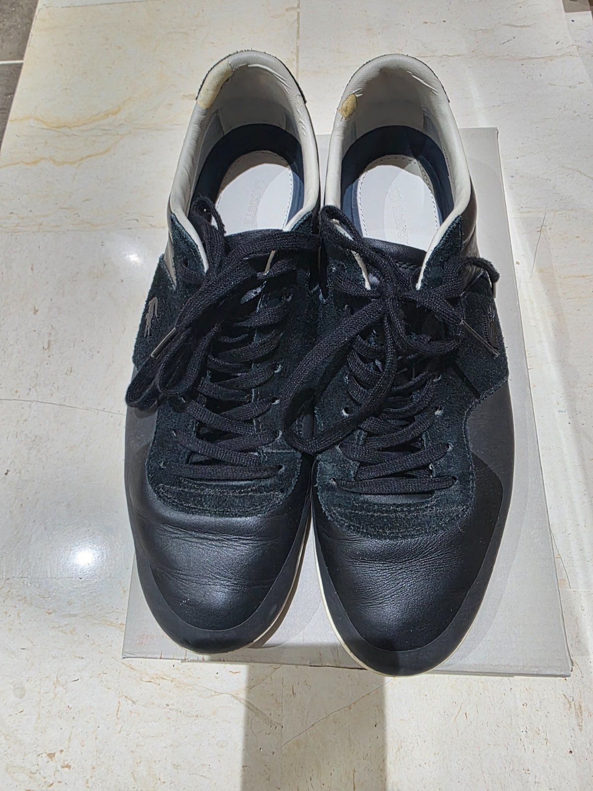 Basket noir cuir Lacoste