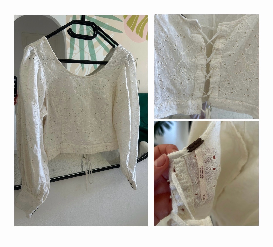 Haut blanc brodé 💖 très bon état 