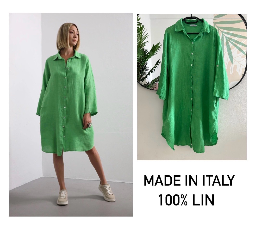 Robe chemise 100% lin 💚💚