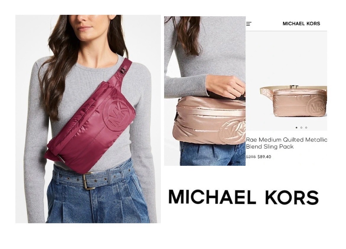 Sac à bandoulière Michael Kors Rae Medium 100% authentique, modèle métallisé matelassé avec logo MK en relief. Pièce chic et tendance en très bon état. ✨
