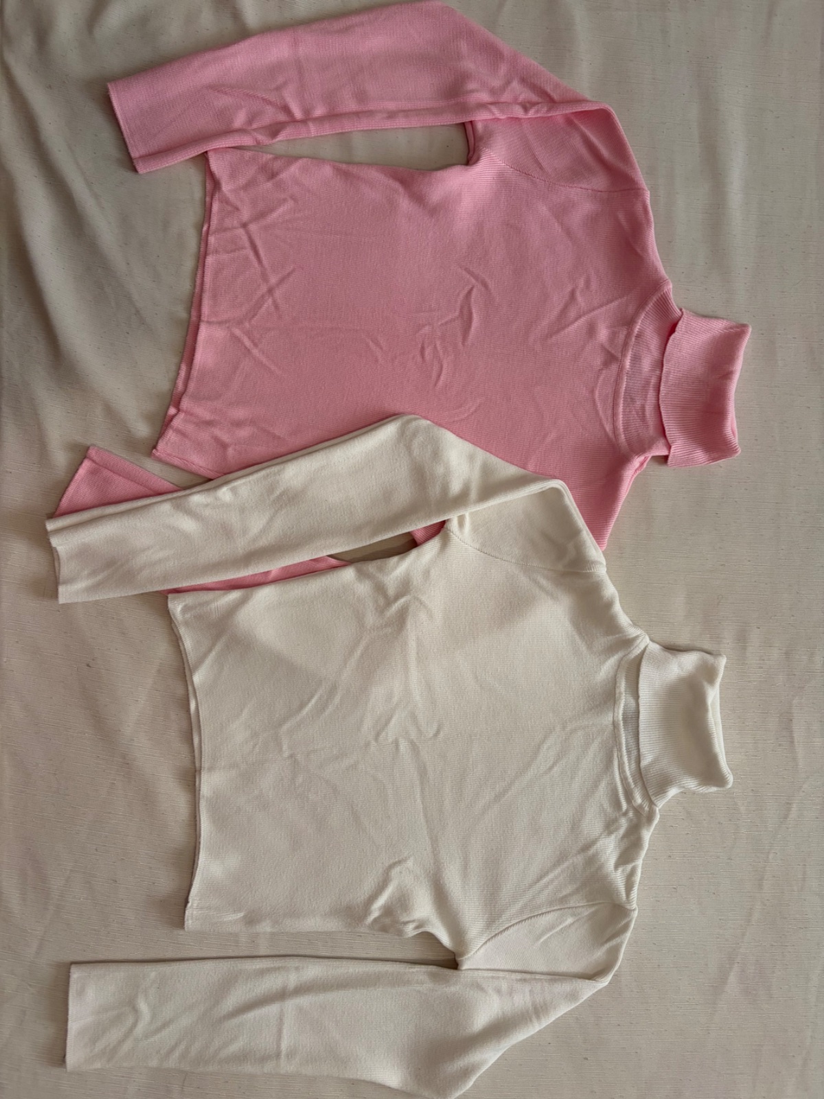 2 pull coton col montant 