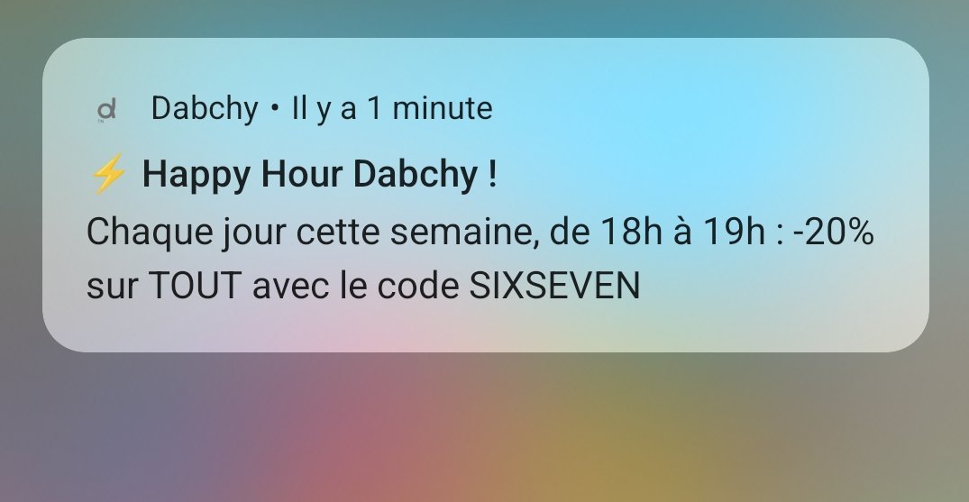 Code promo m 6h l 7h 