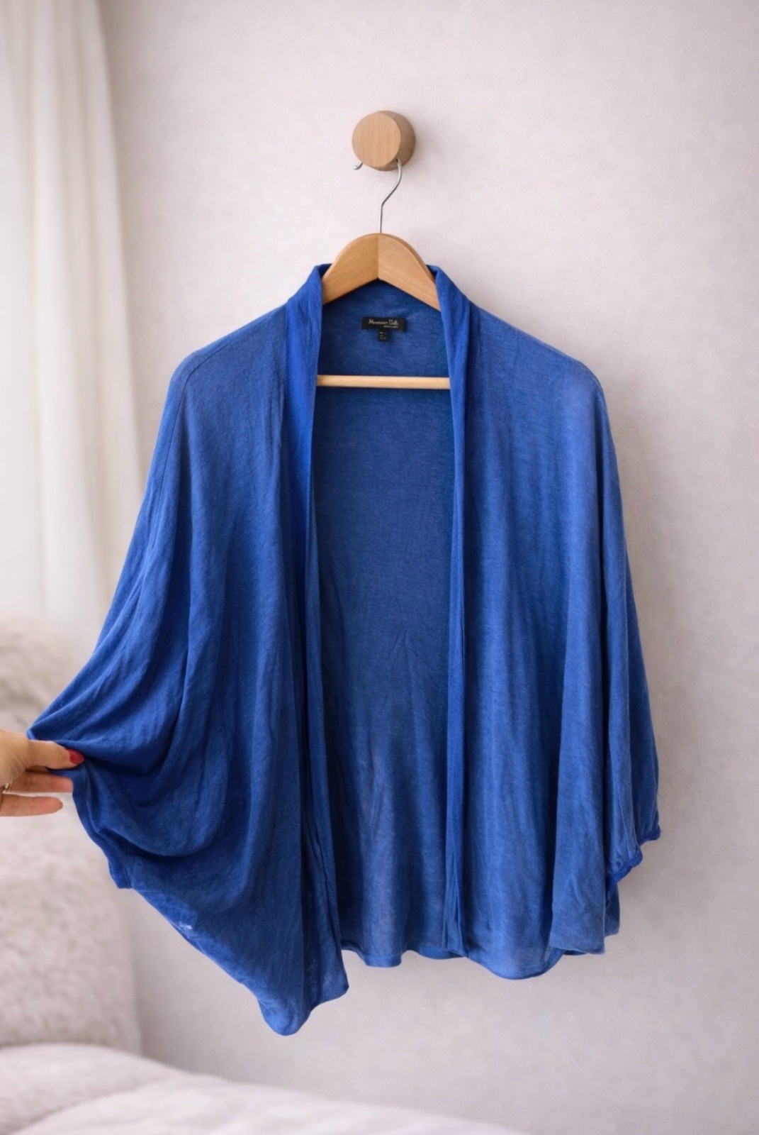 Gilet Massimo Dutti bleu fluide manches chauve-souris – Taille  M