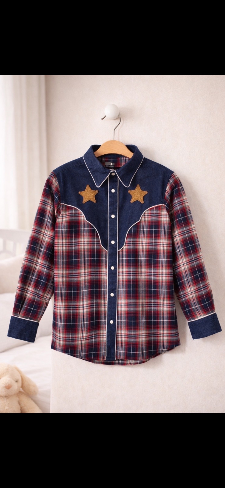Chemise Dsquared2 enfant 14 ans style western carreaux rouge bleu 