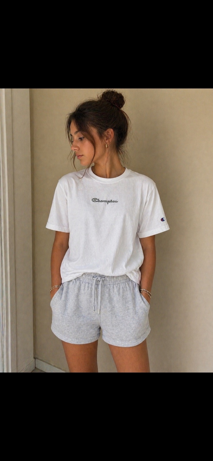 T-shirt Champion blanc logo – 15/16 ans Jamais parté