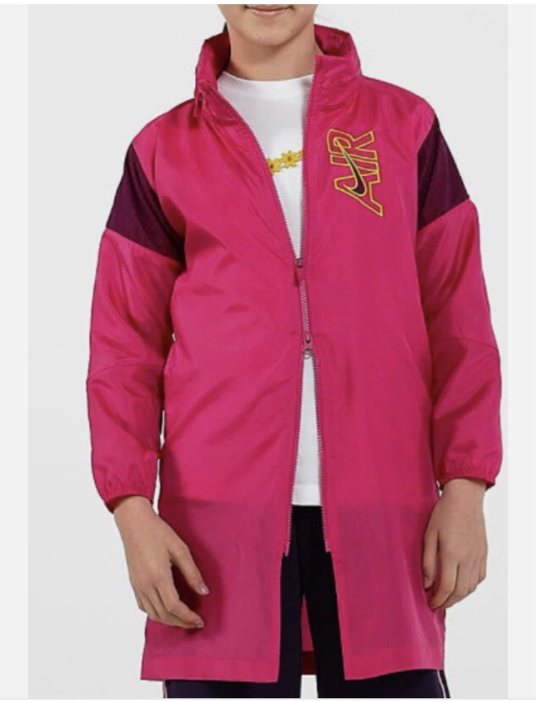 Nike Air – Coupe-vent / parka longue mixte enfant – Rose fuchsia & violet – 14/15ans
