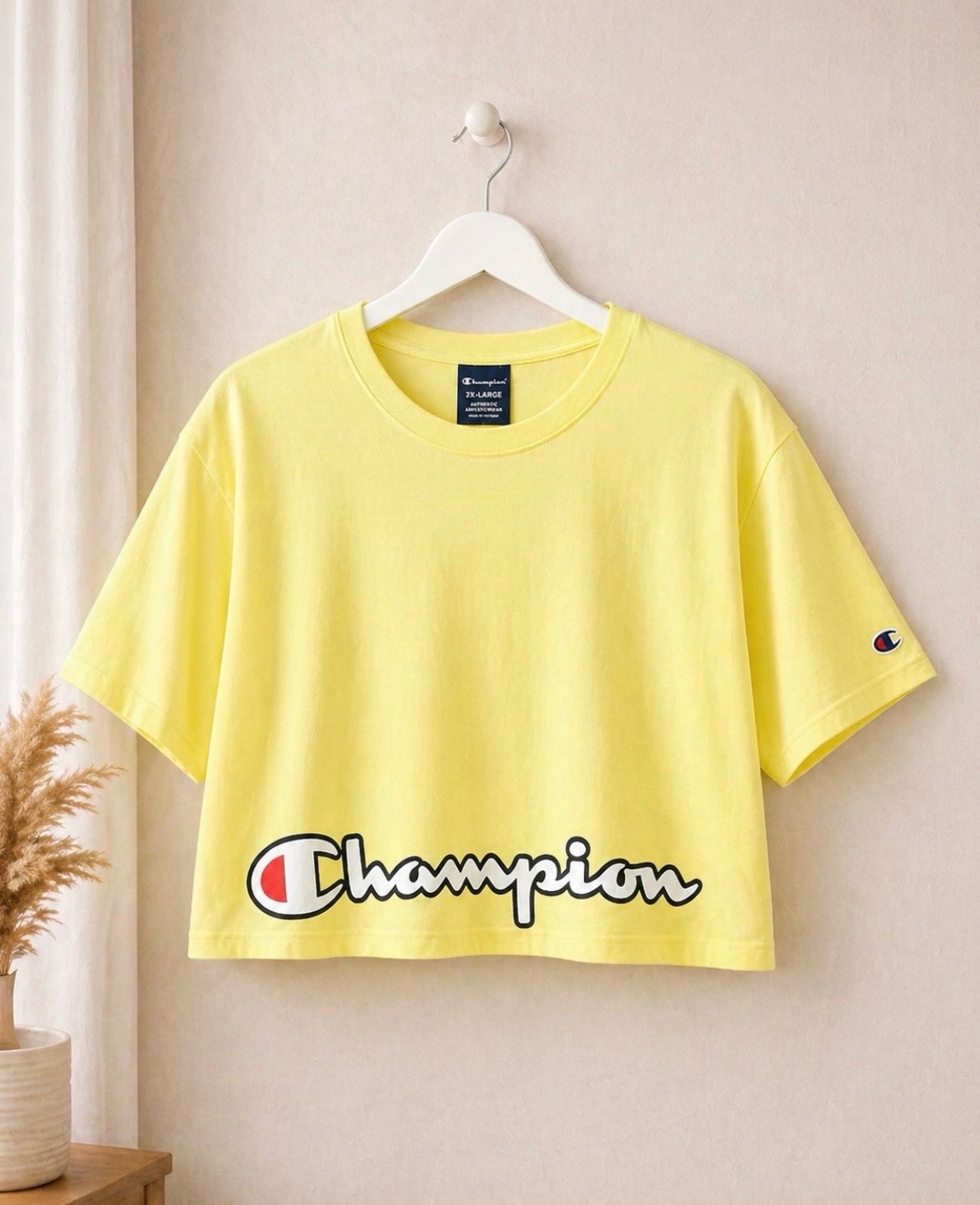 T-shirt crop Champion jaune pastel – 16 ans (équivalent XS/S) – neuf Jamais porté