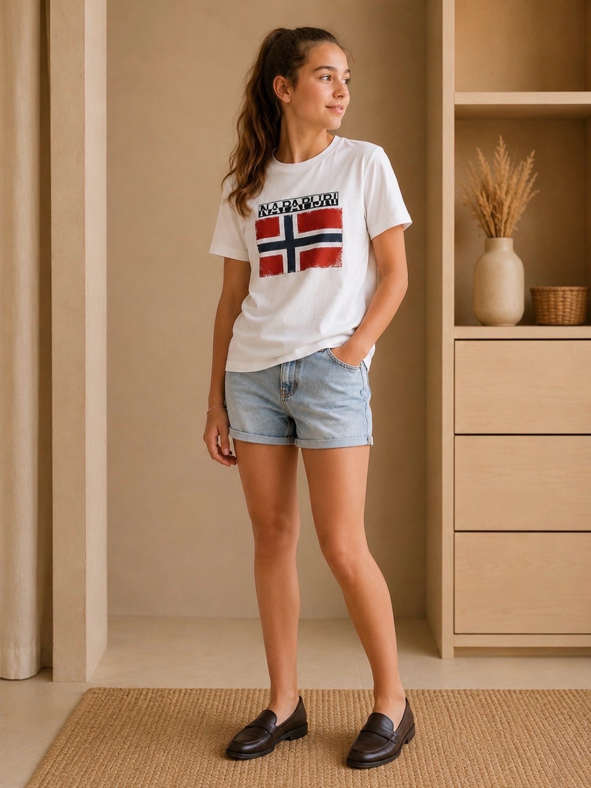 T-shirt Napapijri blanc garçon/fille 14 ans – Style mixte