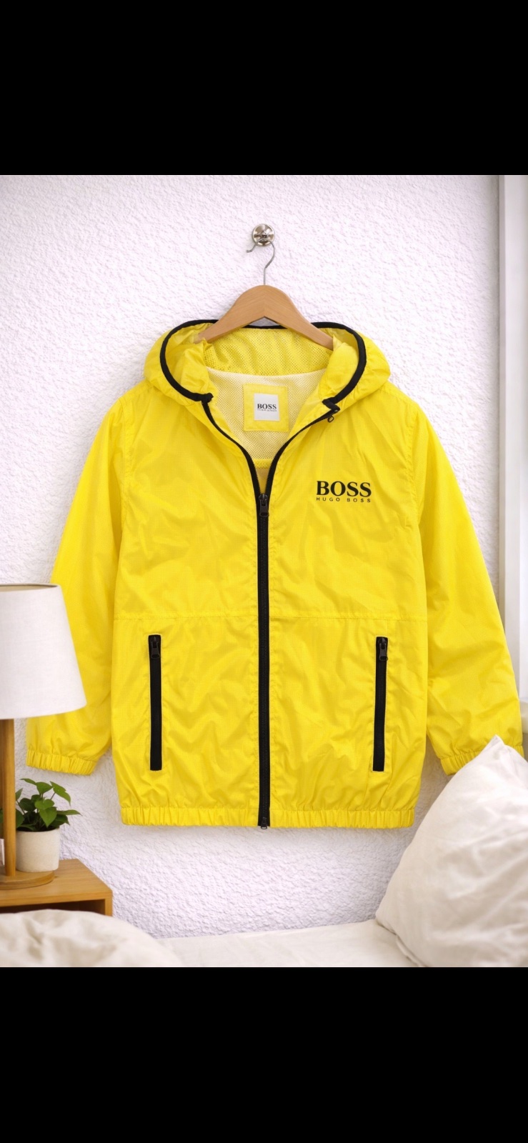 Veste coupe-vent Hugo Boss jaune – Enfant, mixte
