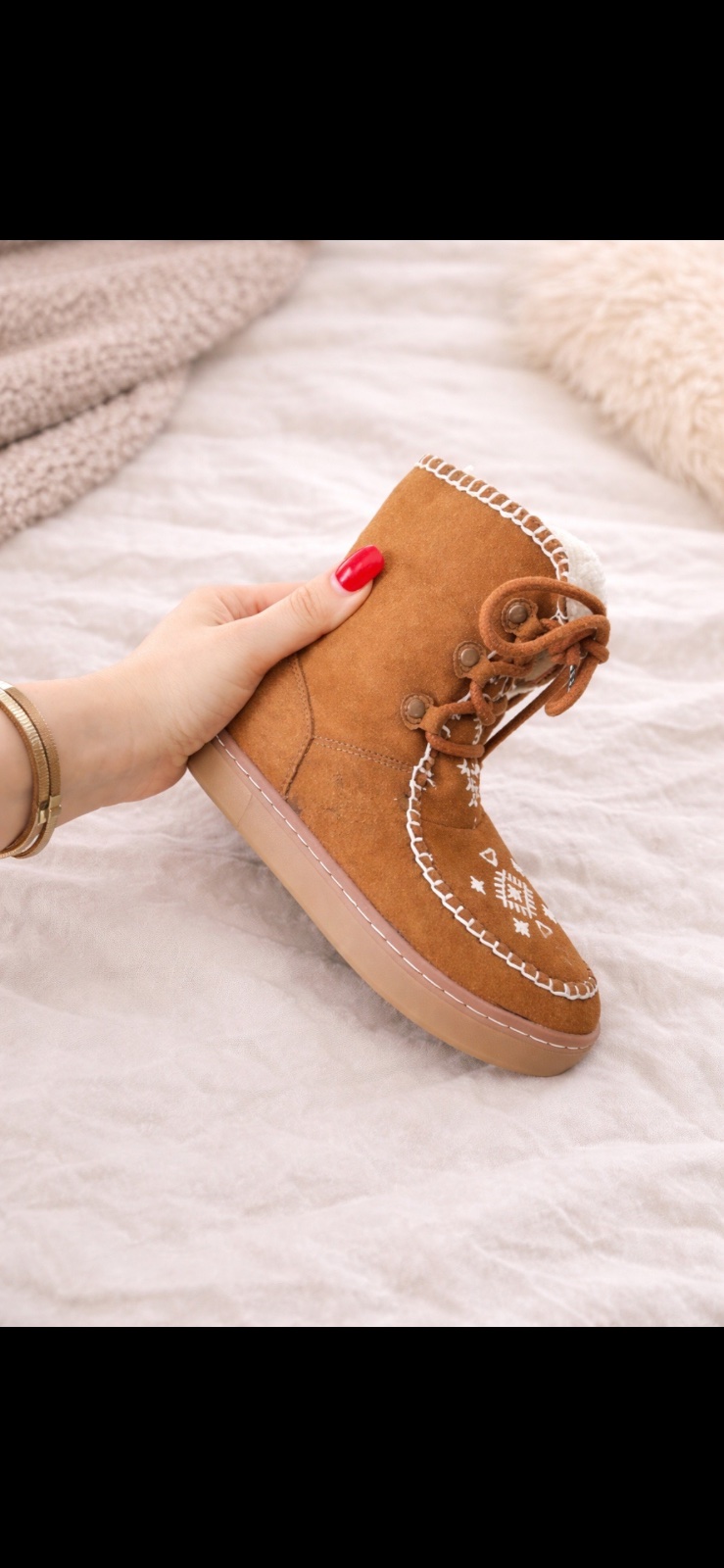 Bottines fourrées camel enfant T29 – style bohème