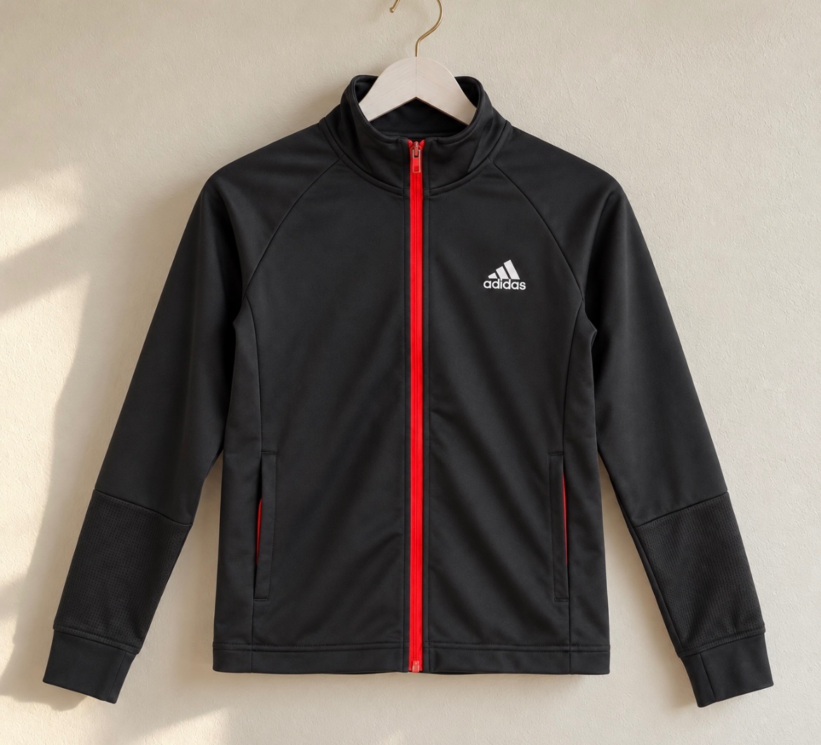 Veste Adidas garçon 9/10 ans noire et rouge – Comme neuve