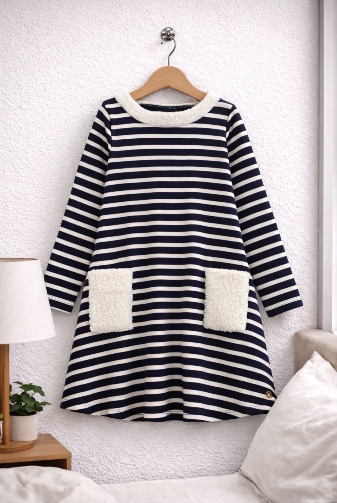 Robe marinière Petit Bateau 12 ans – coton doux, poches sherpa