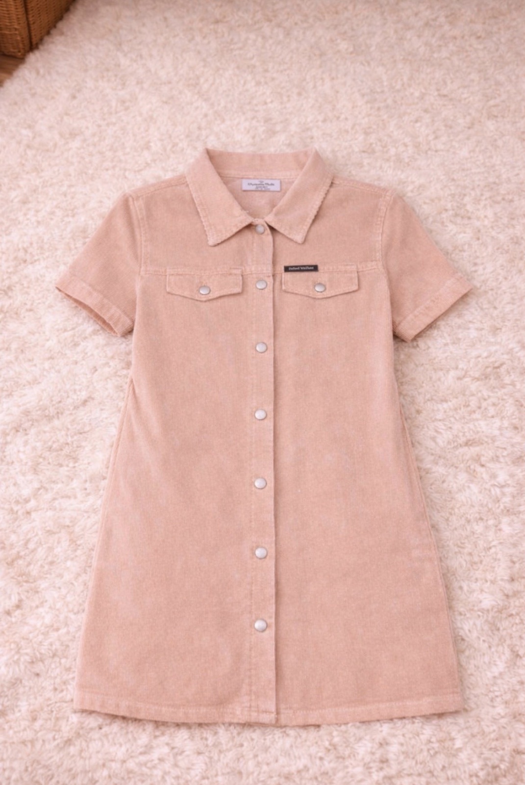 Robe Calvin Klein rose velours côtelé fille 12 ans