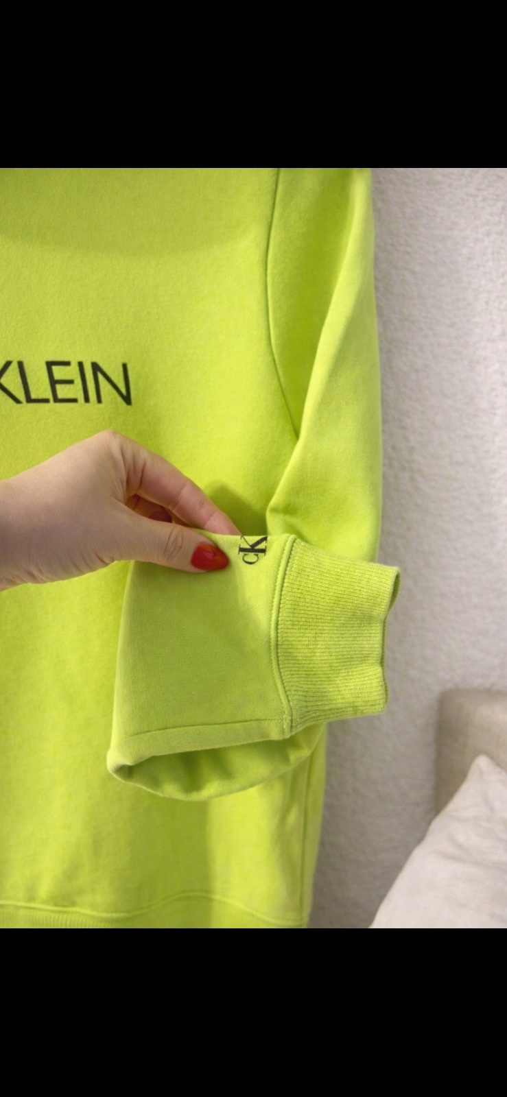 Sweat à capuche Calvin Klein vert fluo – 16 ans = XS/S femme – comme neuf