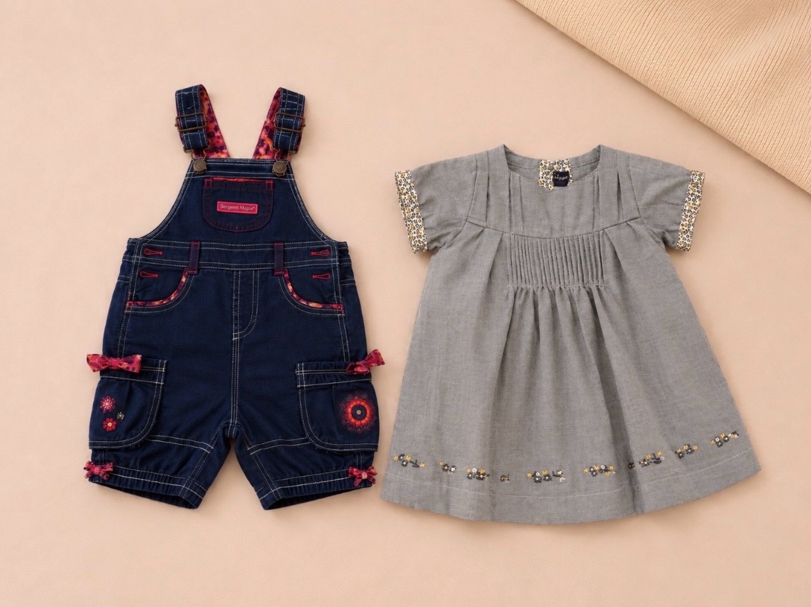 Lot 2 pièces bébé fille 6 mois Sergent Major – Comme neuf