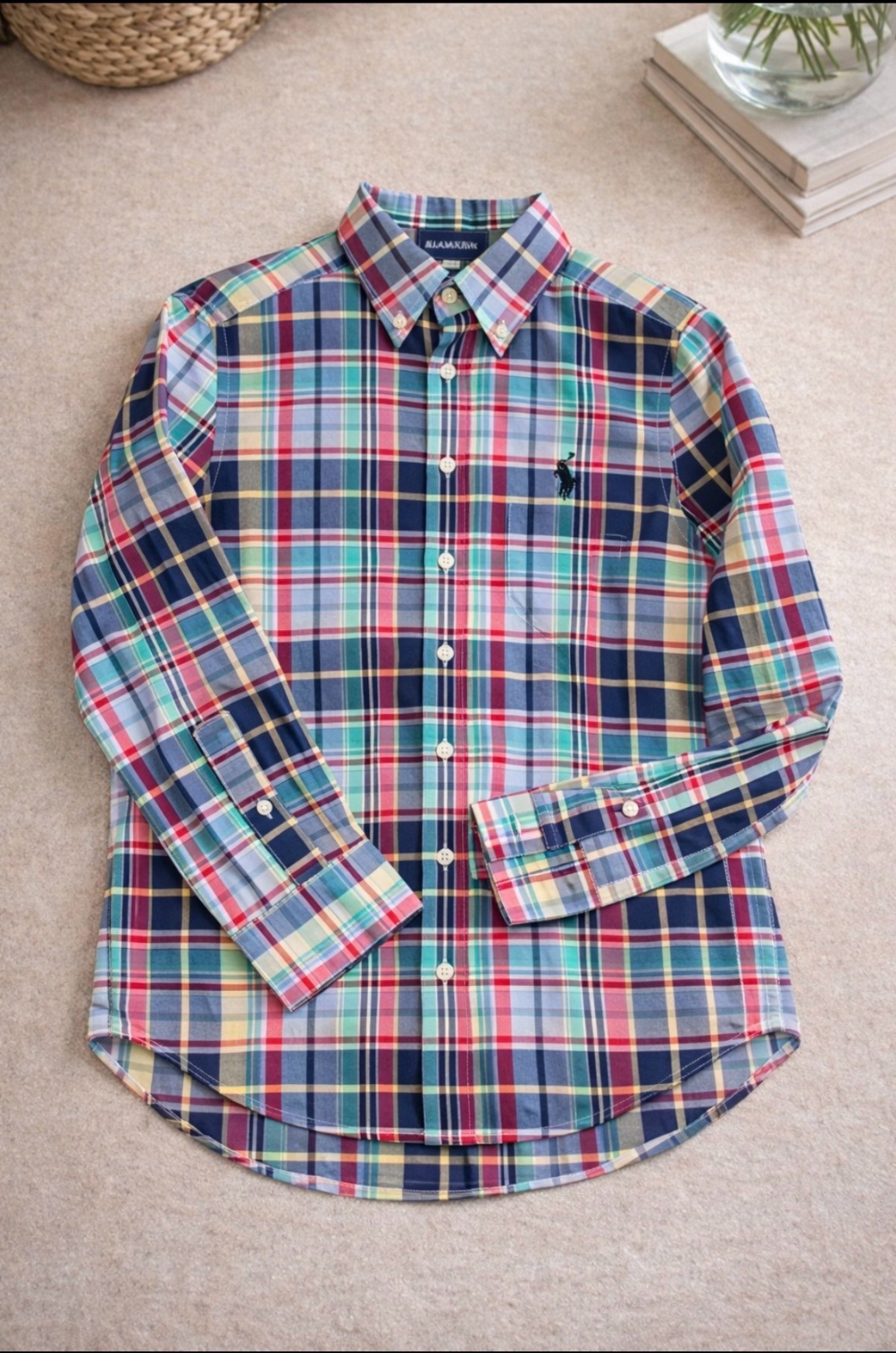 Chemise Ralph Lauren enfant à carreaux multicolores – NEUF sans étiquette – Taille 8 ans