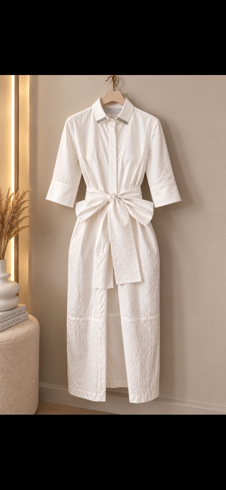 Robe Mi longue chemise Fabiana Filippi blanche – T42 – Très peu portée