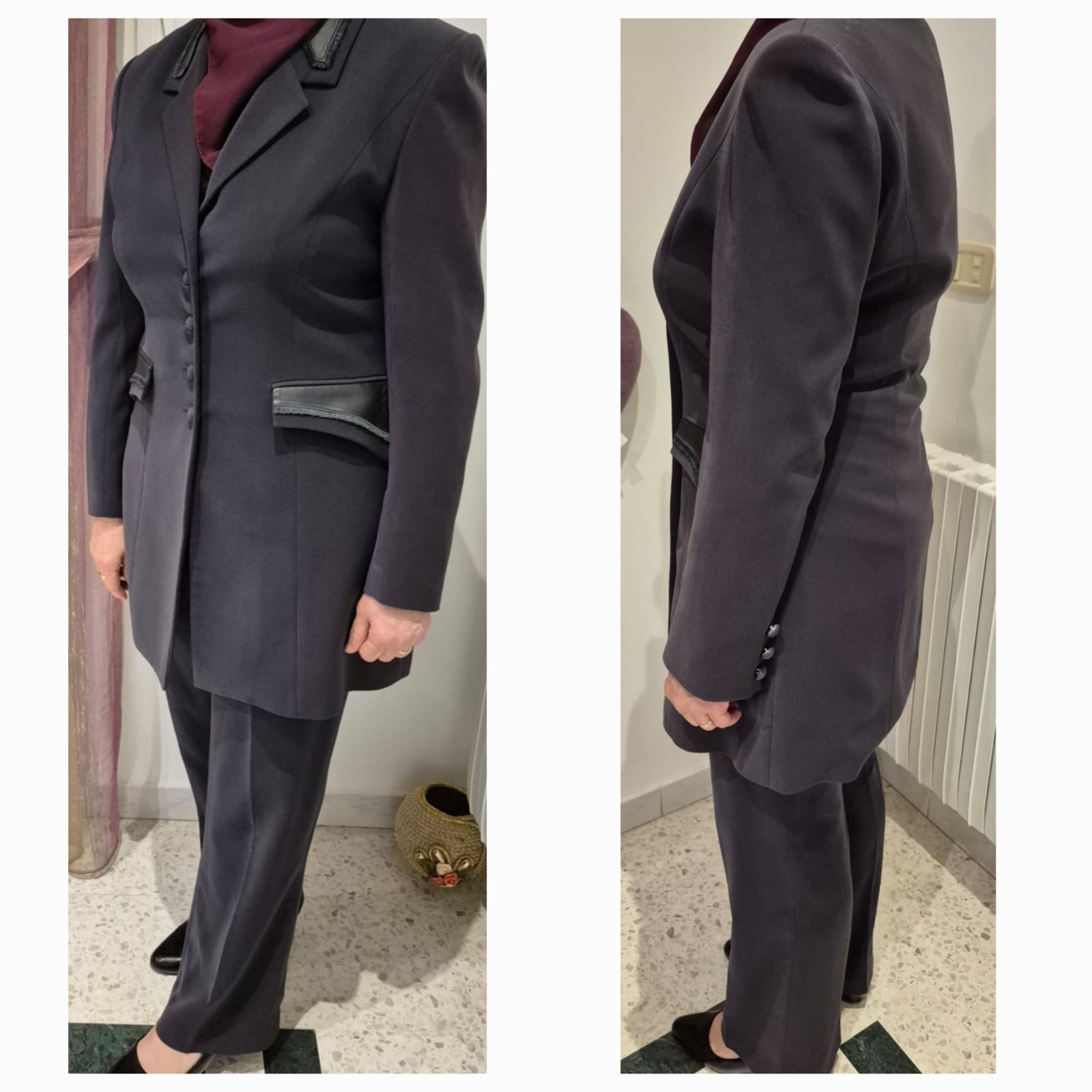 Ensemble: veste + pantalon pour femme voilée gris