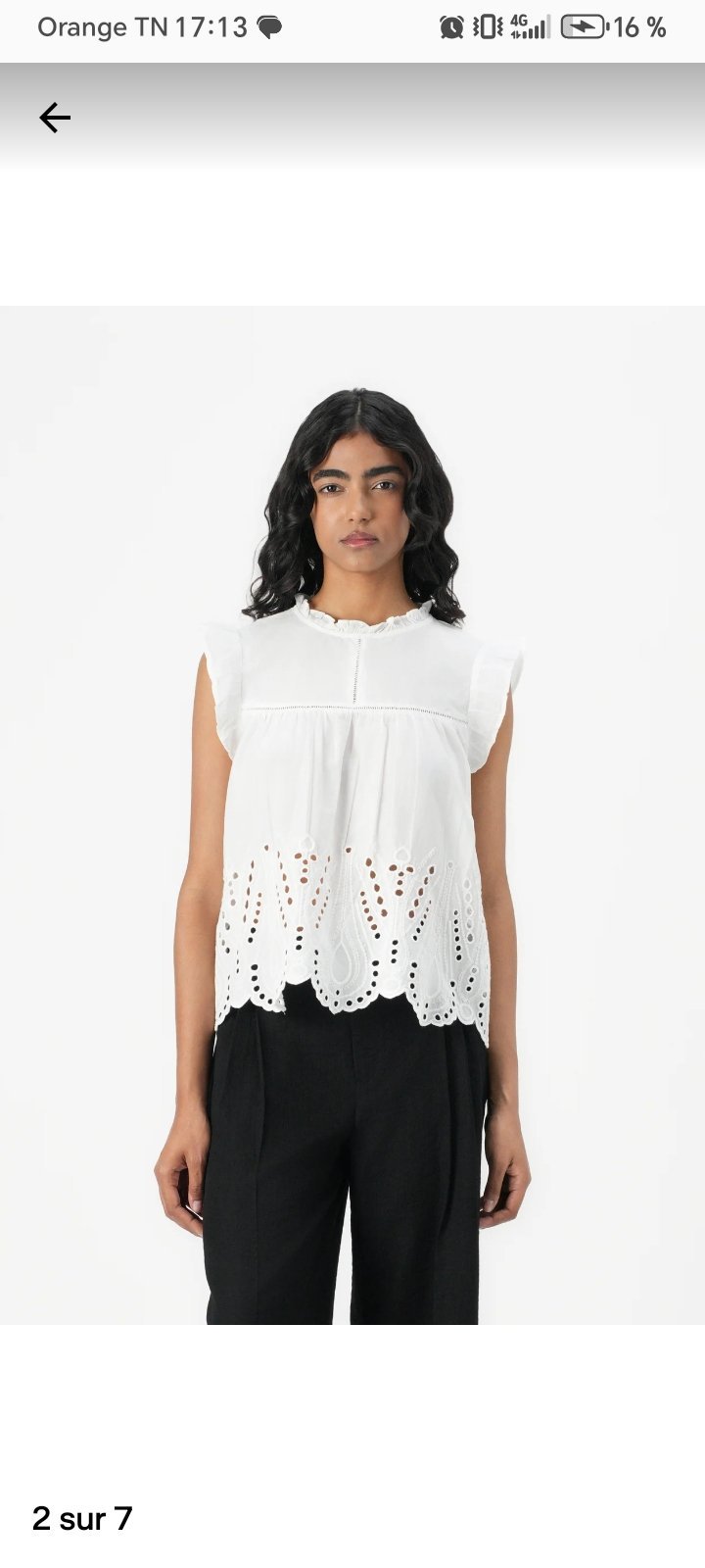 Chemise sans manches blanche