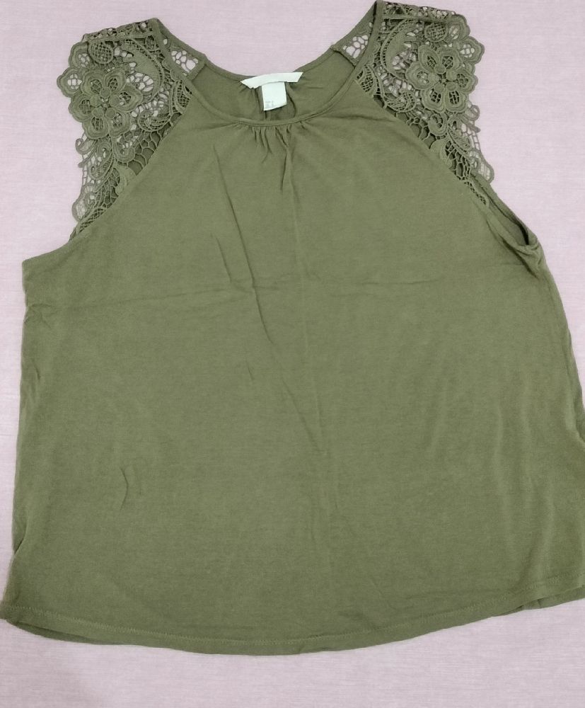 Pull sans manches H&M vert olive