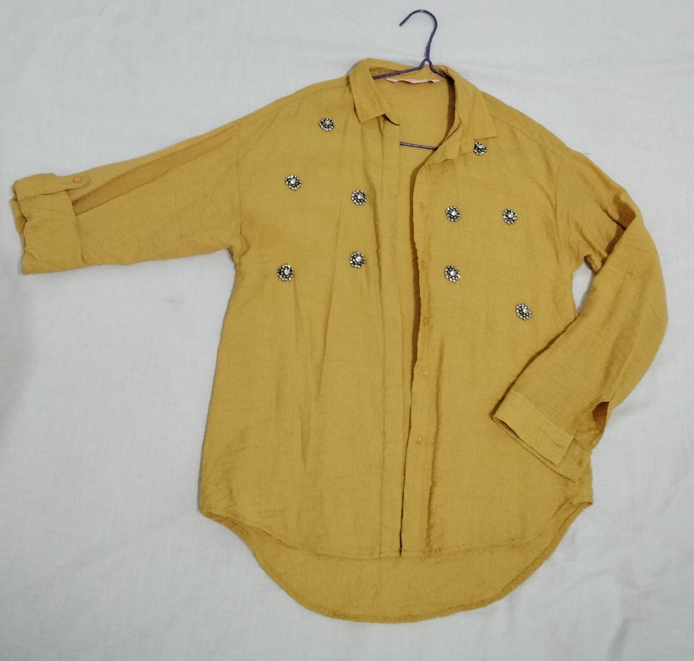 Chemise jaune moutarde sport chic
