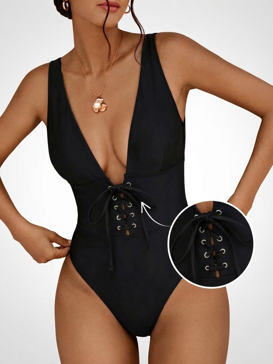 Maillot de bain noir importé 