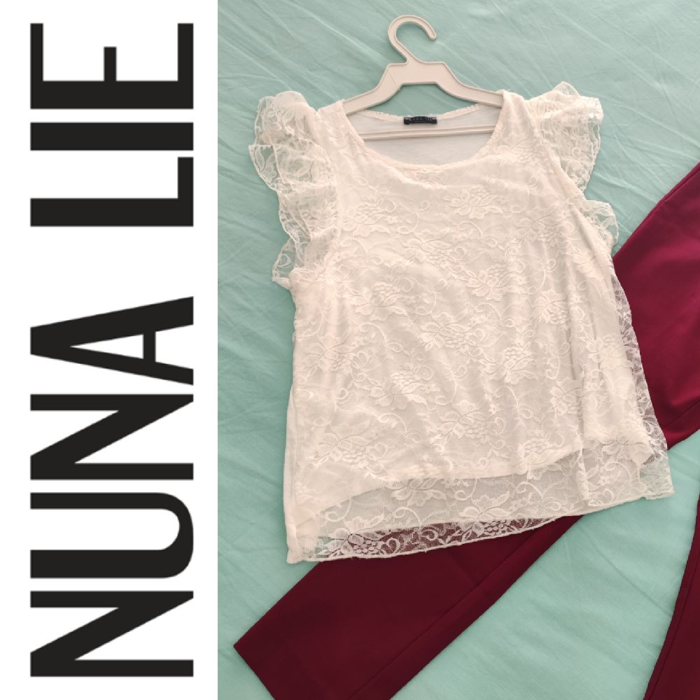 Pull dentelle blanc NUNA LIE jamais porté 