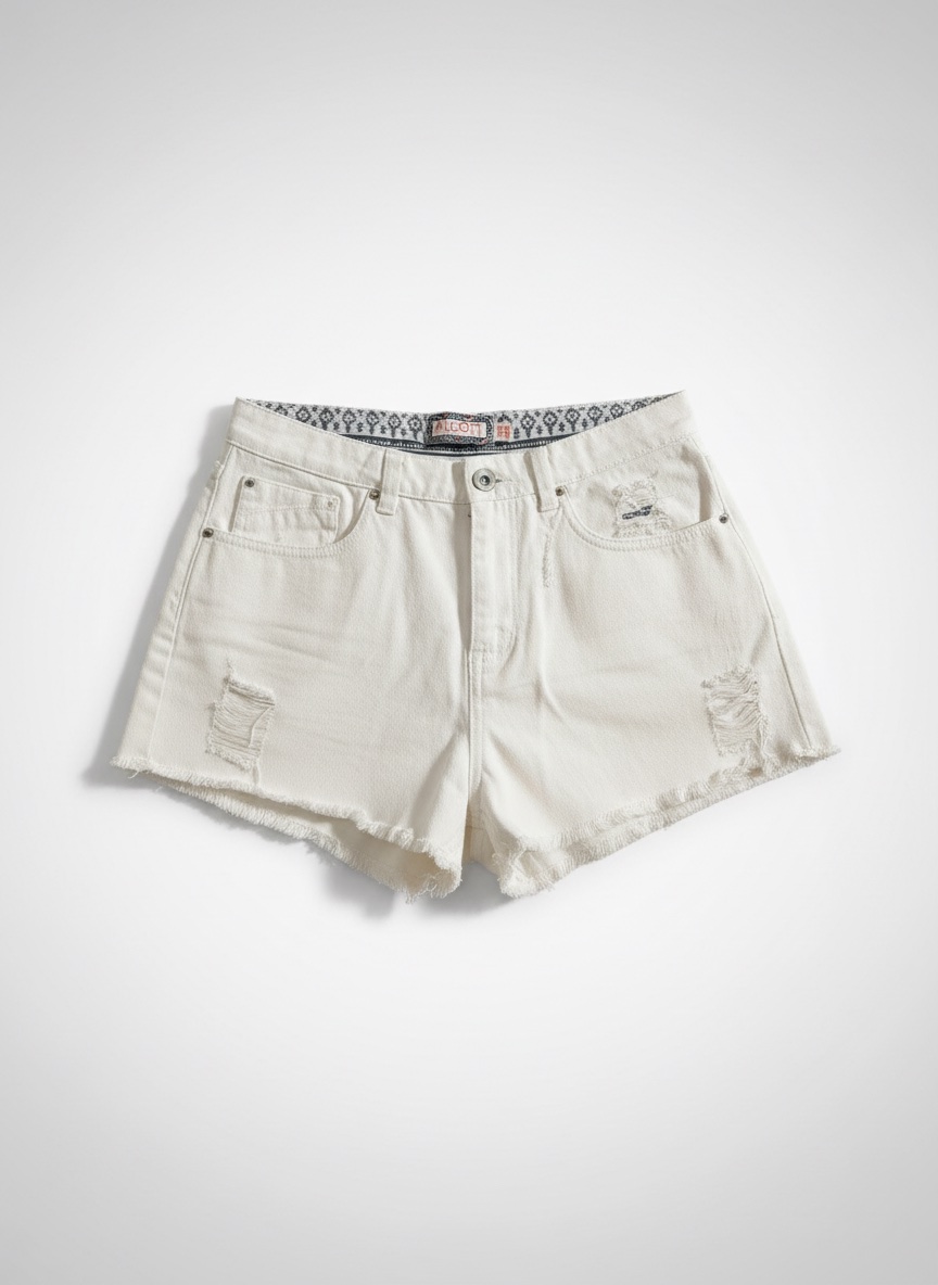 Short jean blanc