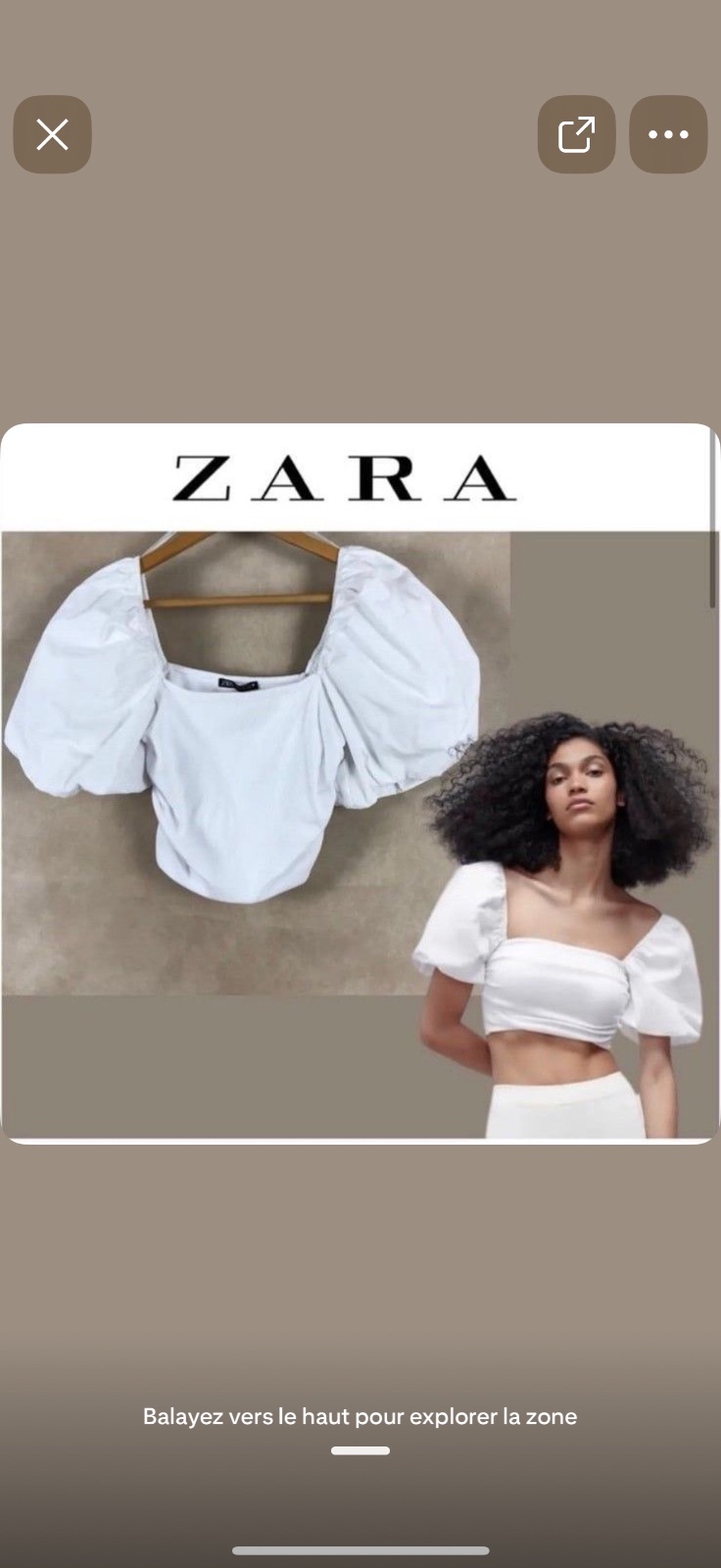 Top zara avec manche bouffante