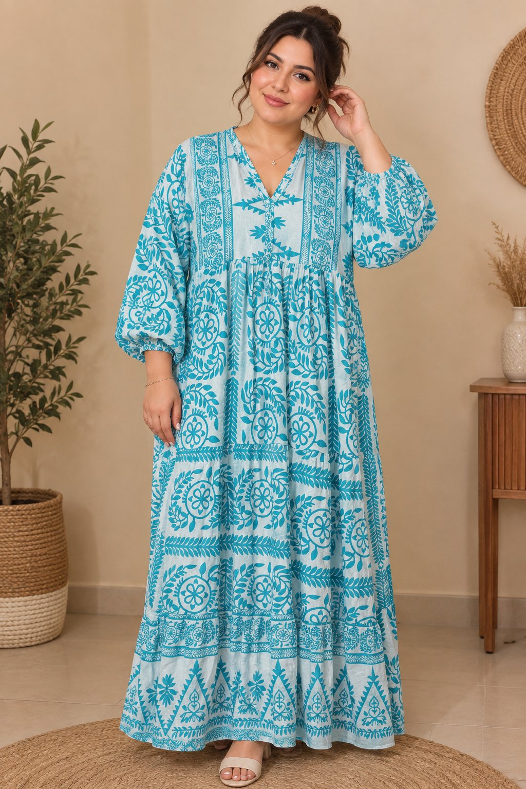 Robe bleu et blanc