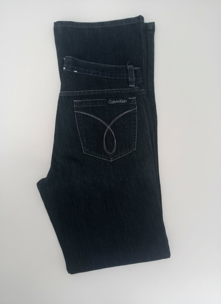 Jeans calvin klein patte d'éléphant bleu nuit