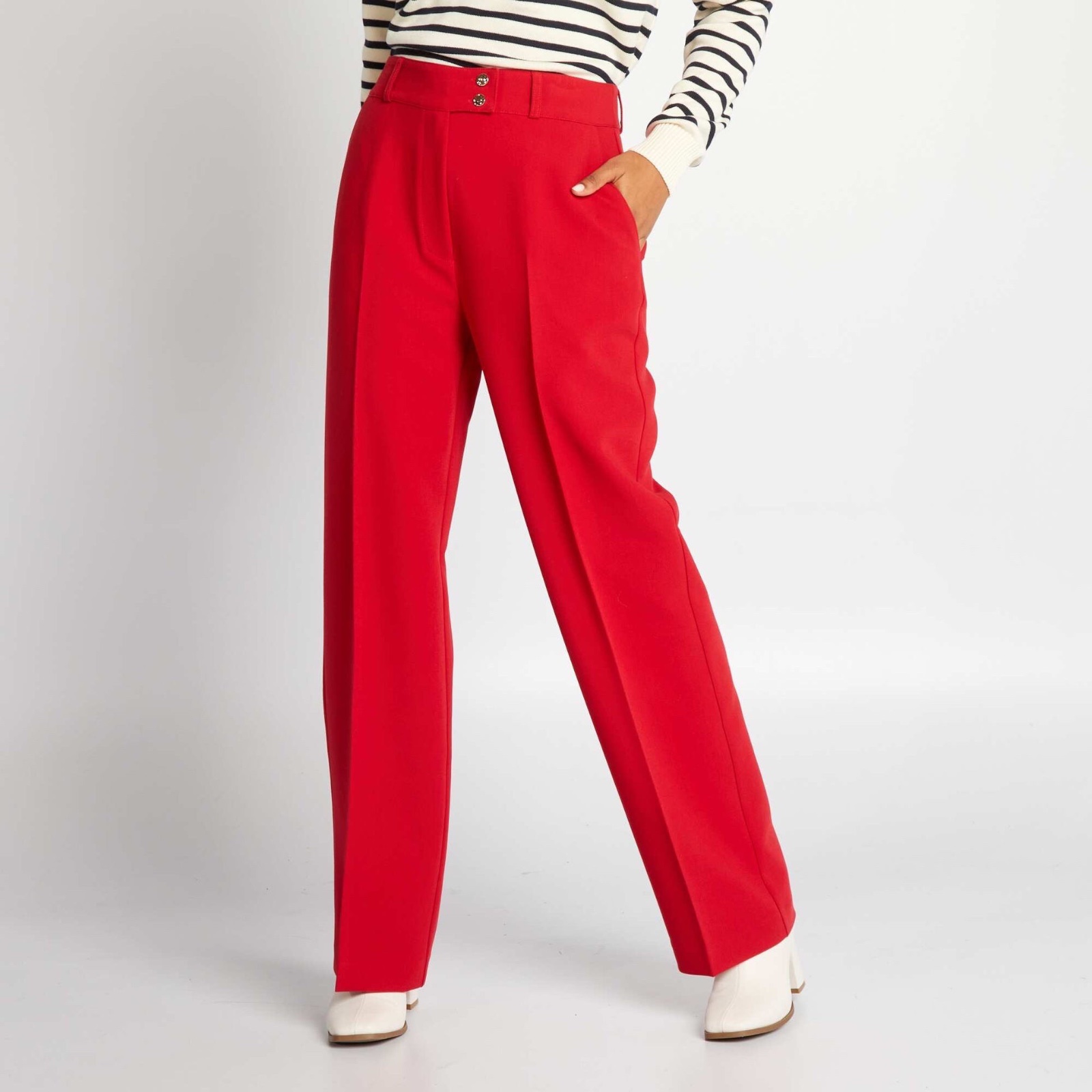 Pantallon straight rouge 