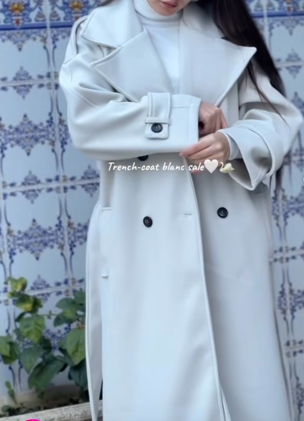 Trench coat oversize en cachemire ylabess L et XL neuf 