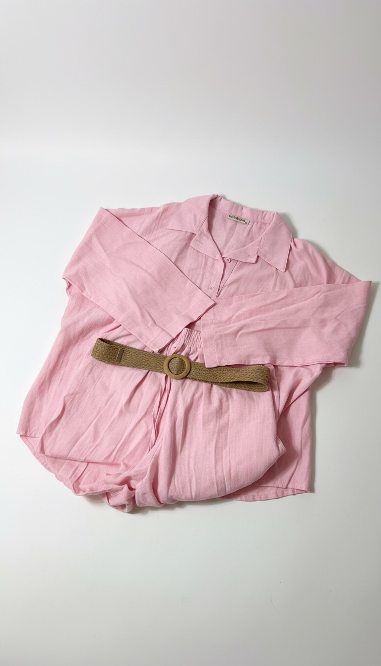 Set rose kamraya avec ceinture jamais porté