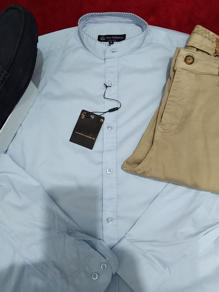 Chemise homme col mao 