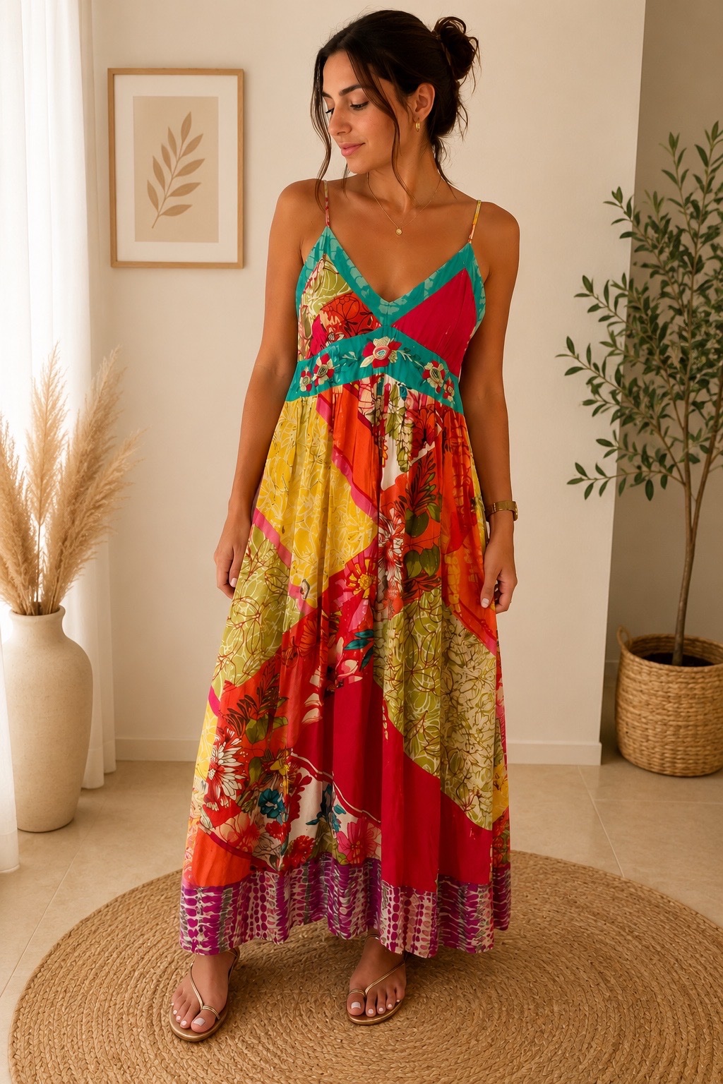 Robe longue bohème multicolore 🌺☀️