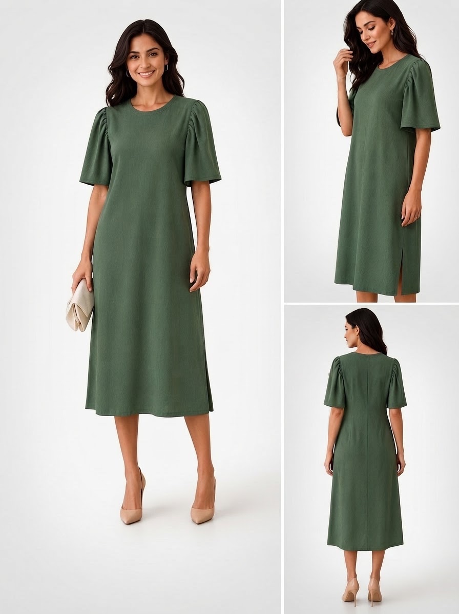 Robe Zara vert kaki/vert sauge 🌿