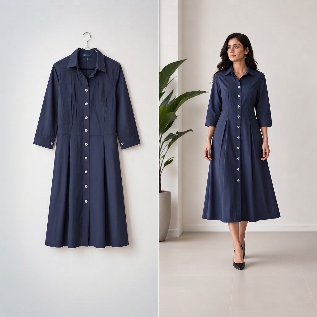 Robe chemise midi Highmoor bleu marine 💙