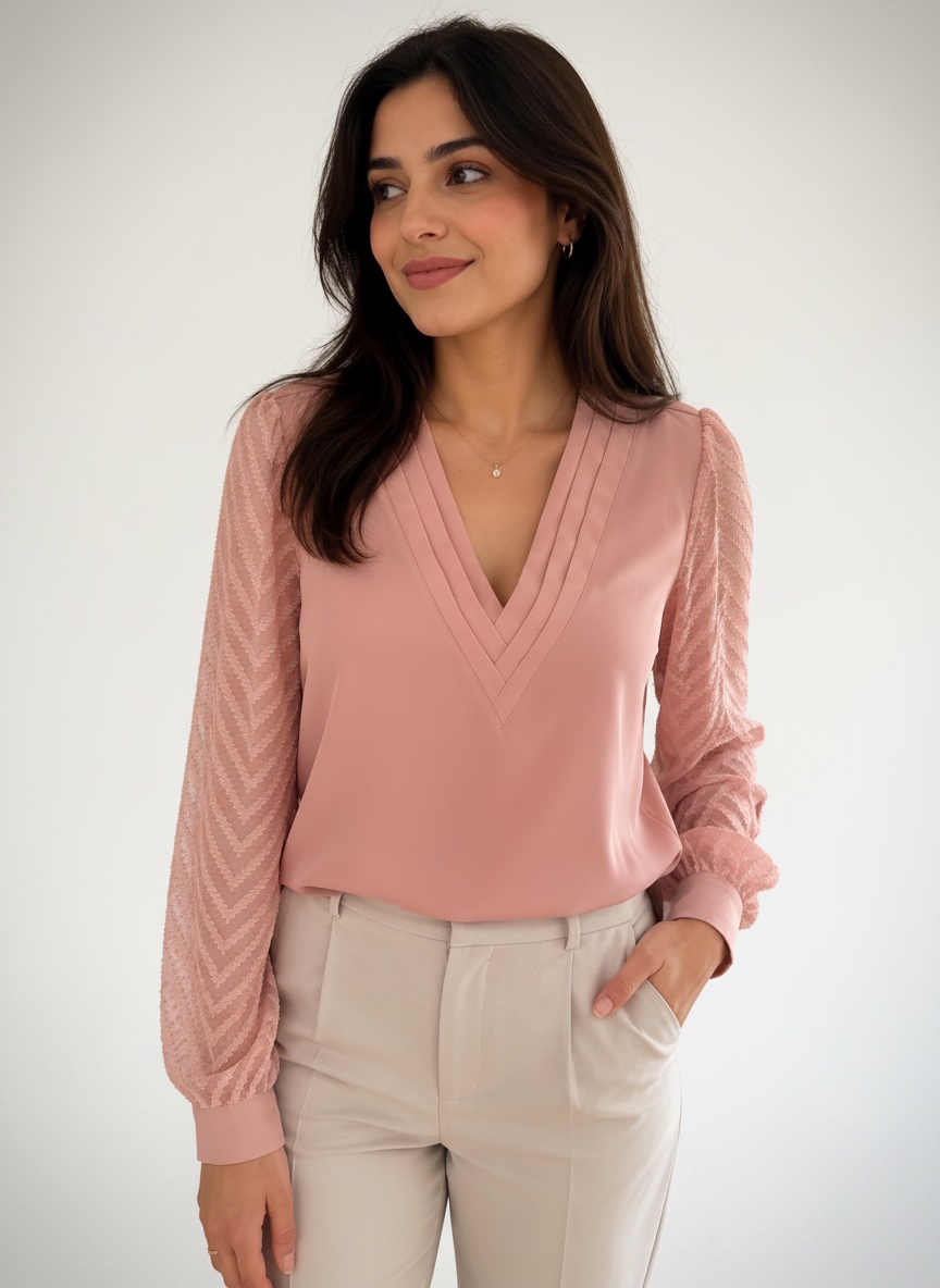 Blouse SHEIN rose poudré – Élégante et féminine