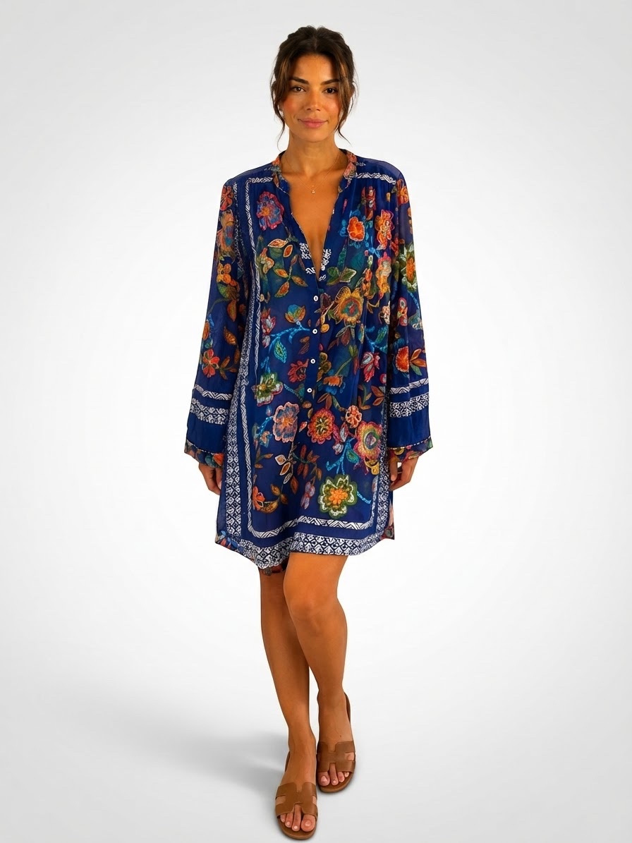 🌸 Robe légère imprimée fleurs – Kikisol