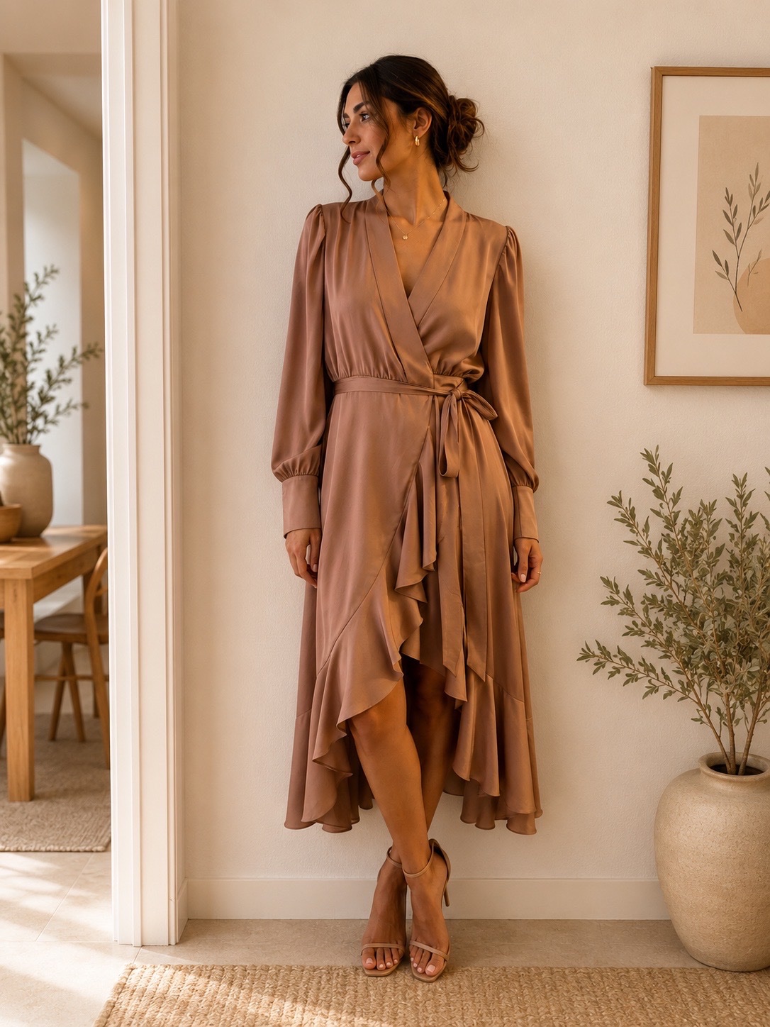 🤎 Robe portefeuille élégante – Taille L
