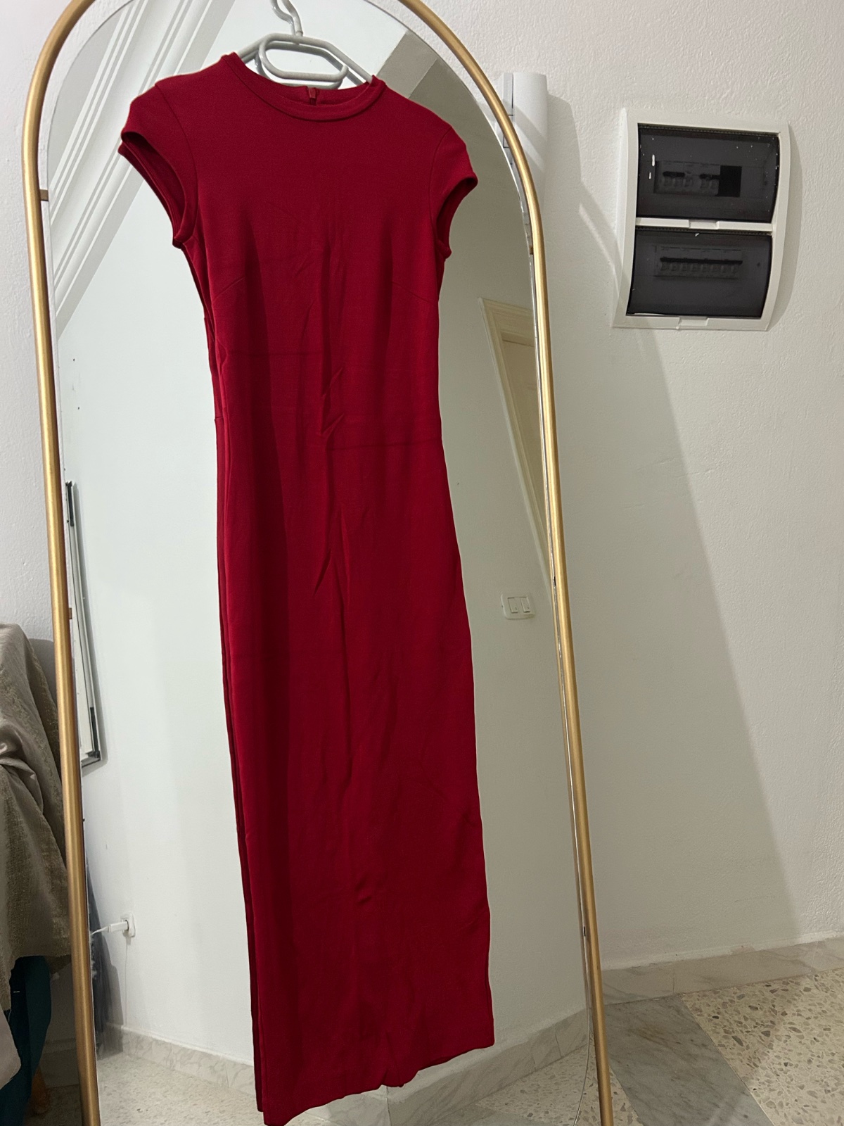 Robe longue près du corps H&M rouge bordeaux