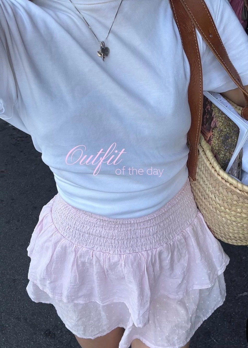 Pink layered skirt 